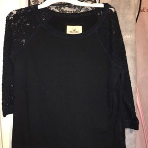 HOLISTER NAVY QUARTER SLEEVE SHIRT